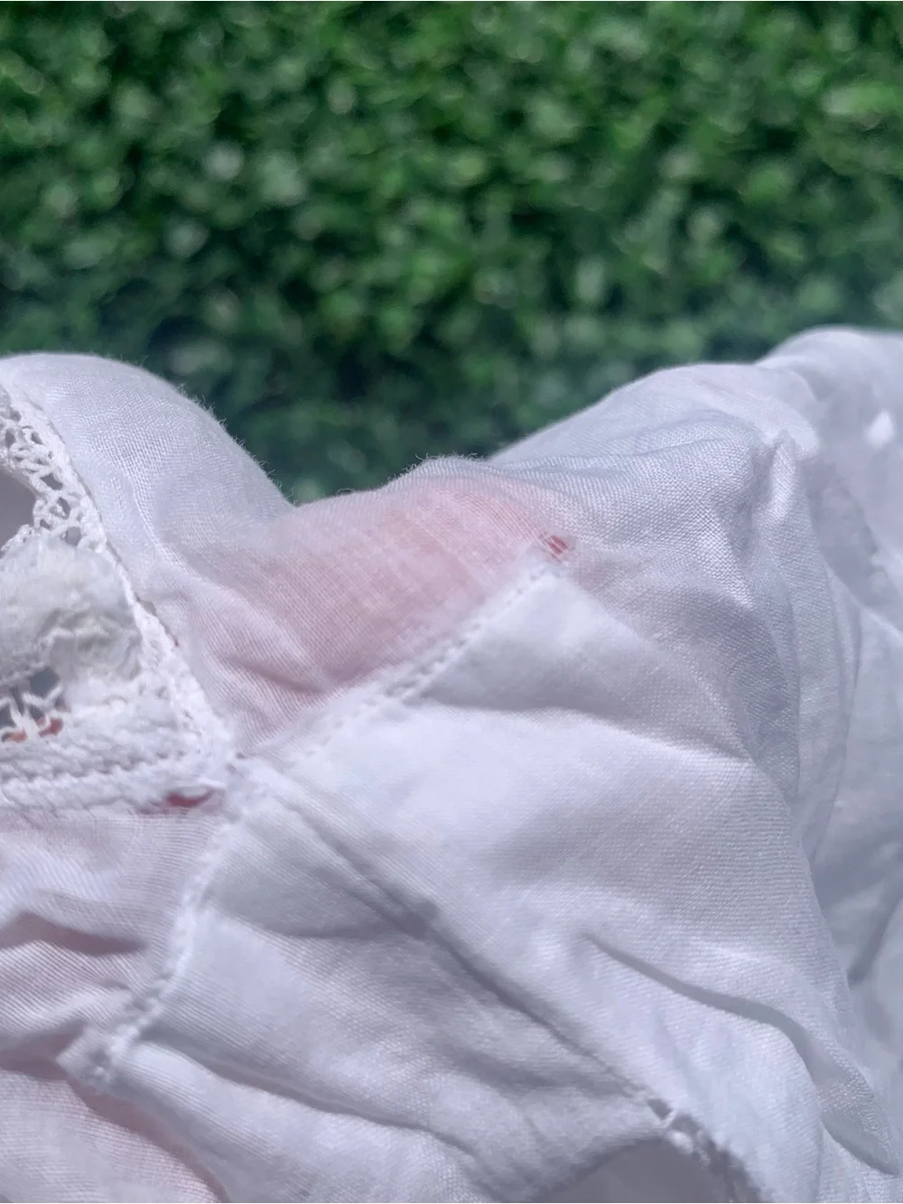 Antique baby infant white cotton sleeveless nightgown dress w/ lace & embroidery